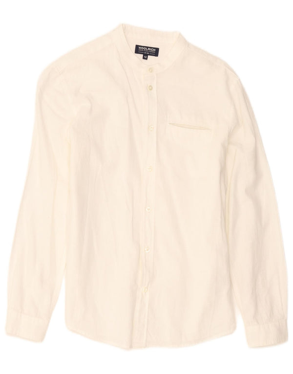 Woolrich Dameskjorte UK 12 Medium Hvid Bomuld