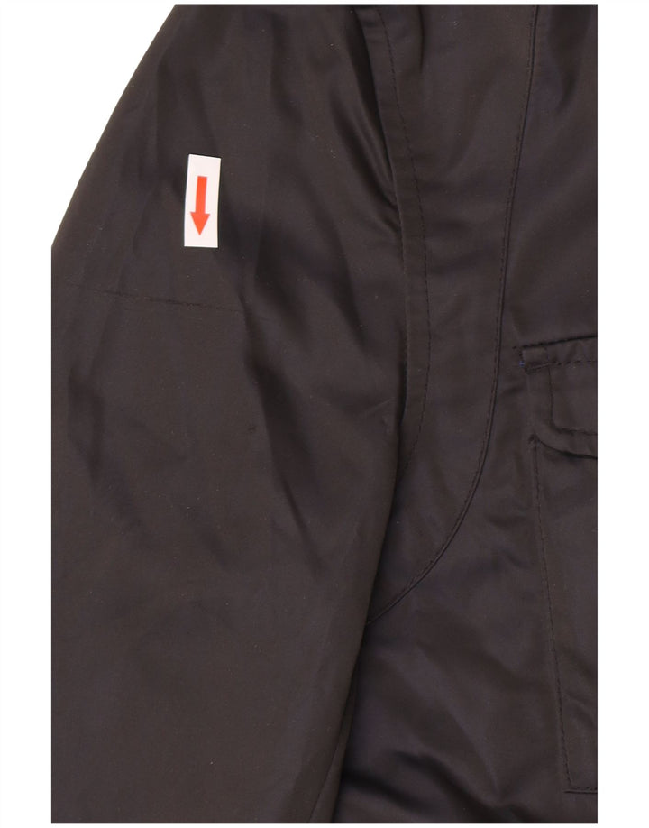 Zara Herre Hooded Utility Jacket UK 38 Medium Black Polyester