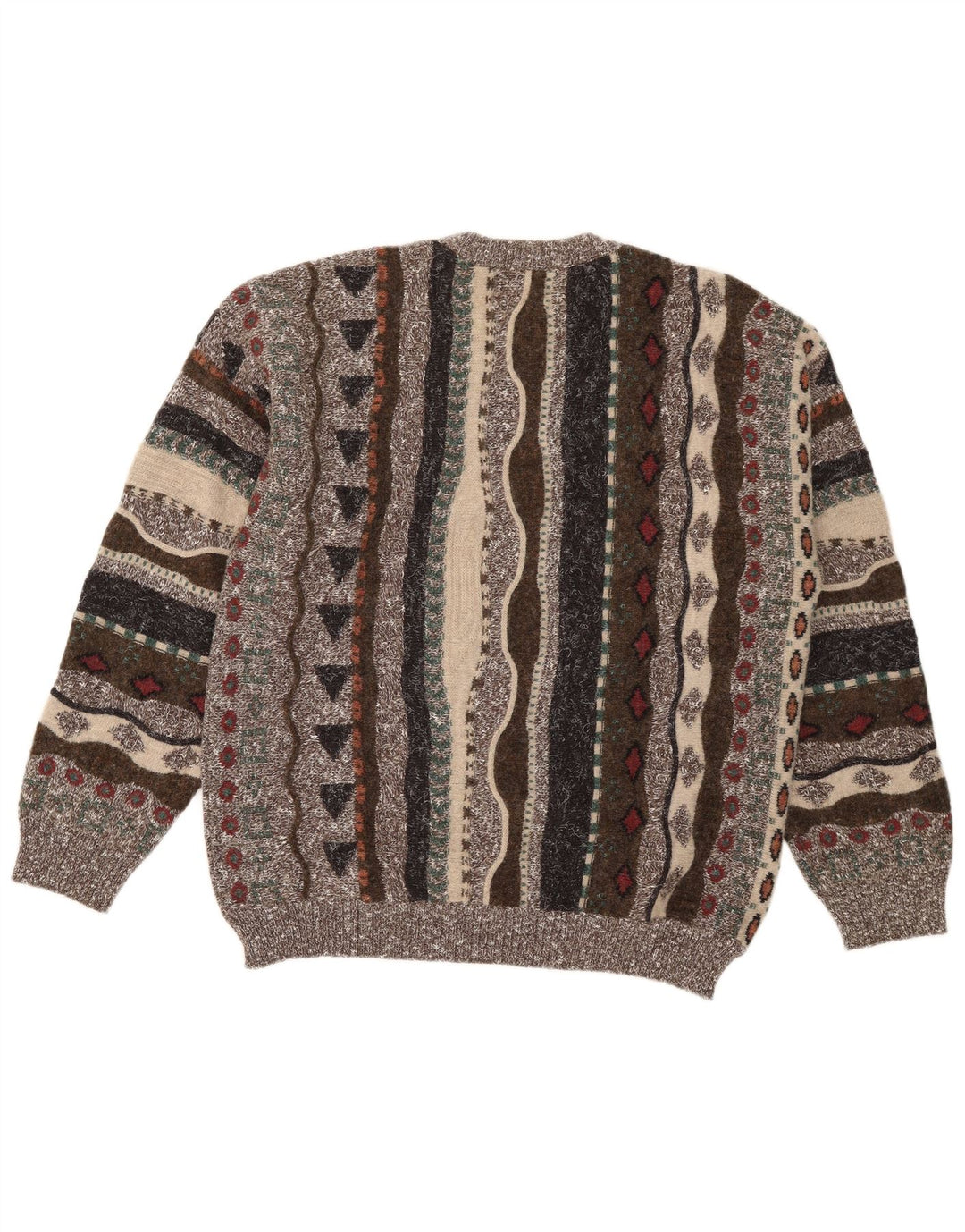 Suspence Herre Crew Neck Jumper Sweater IT 54 XL Flerfarvet Geometrisk