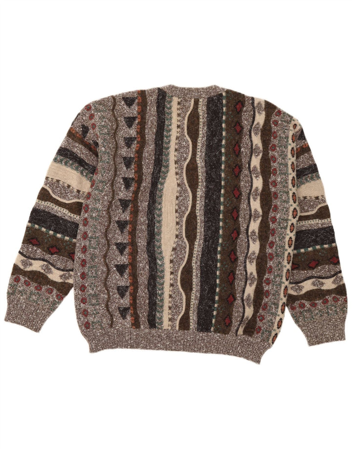 Suspence Herre Crew Neck Jumper Sweater IT 54 XL Flerfarvet Geometrisk