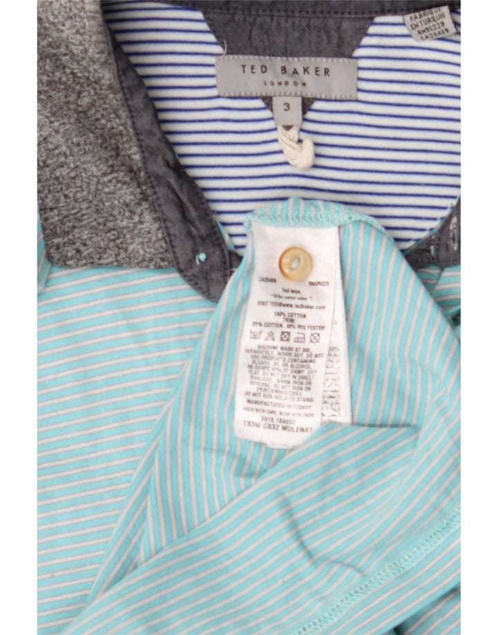 Ted Baker Polo shirt til mænd Størrelse 3 Mellem blå stribet bomuld