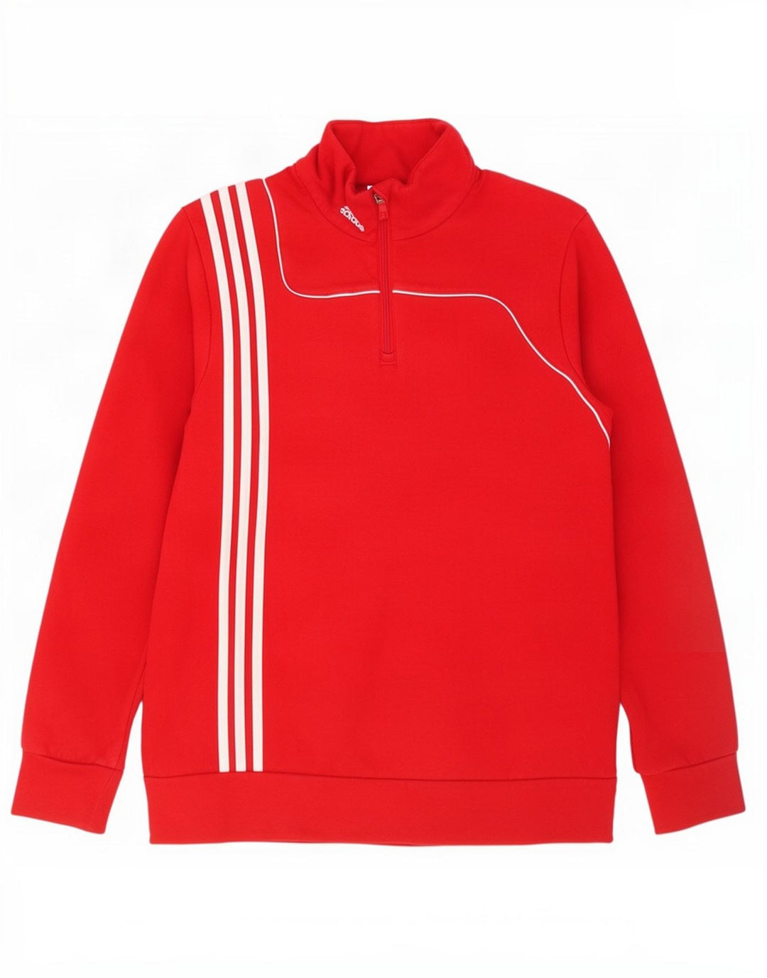 Adidas Sweatshirt med lynlås til mænd, medium rød bomuld