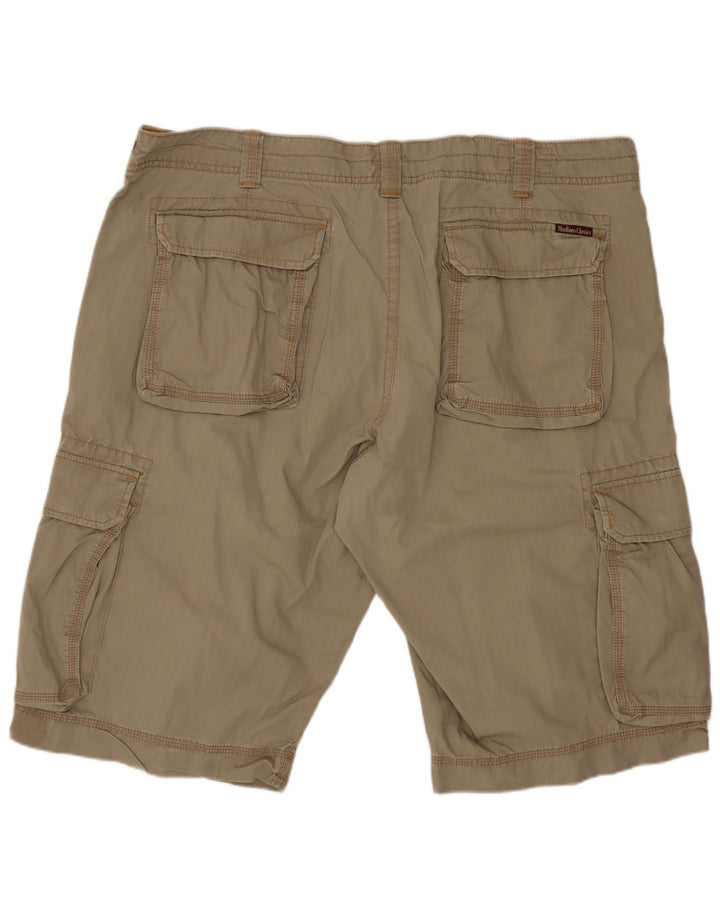 Marlboro Classics Herre Regular Fit Cargo Shorts W40 XL Khaki Bomuld