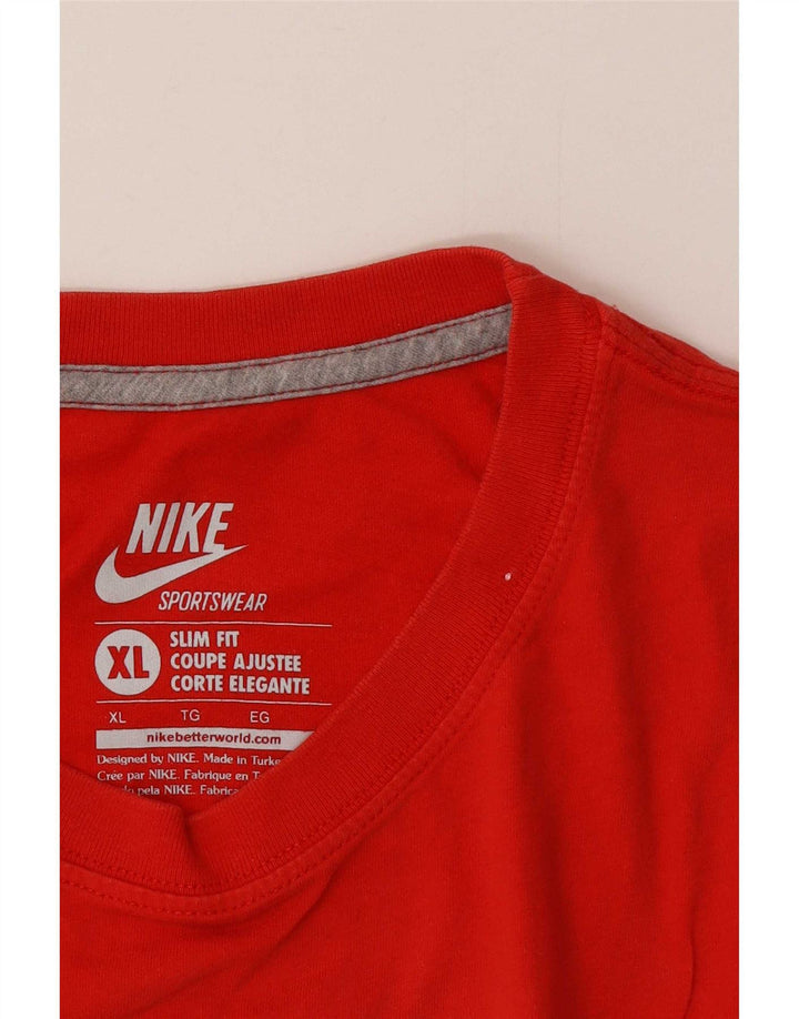 Nike Herre Slim Fit Grafisk T-Shirt Top XL Rød