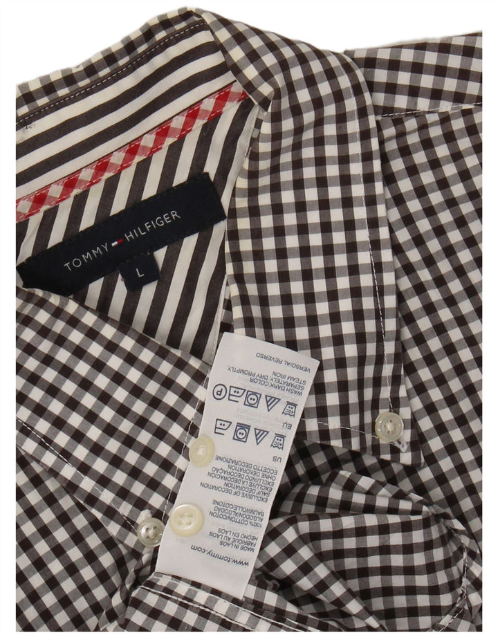 Tommy Hilfiger Herreskjorte Stor Sort Gingham Bomuld