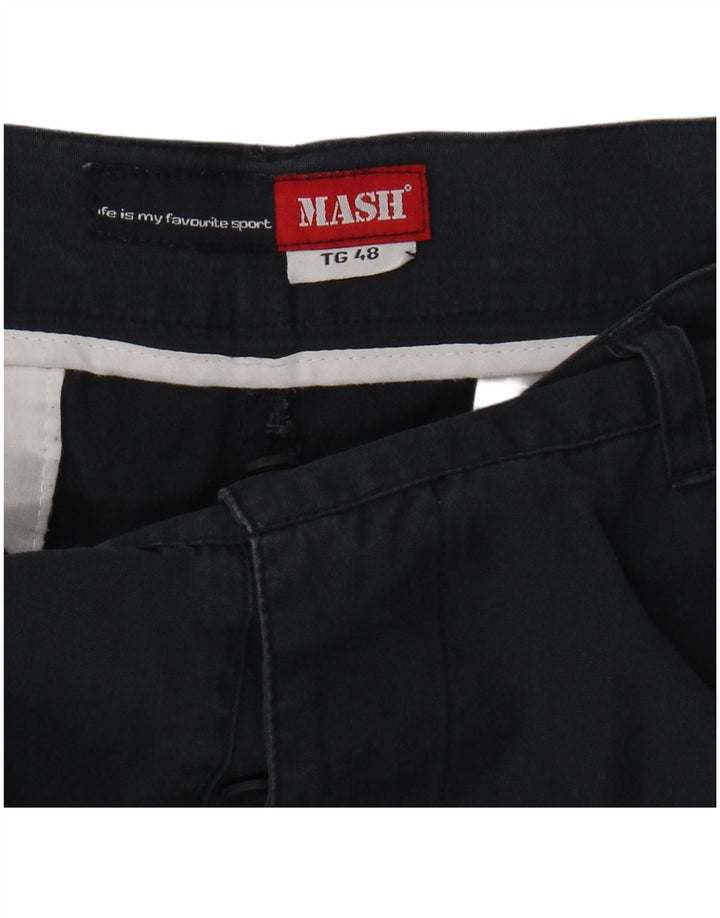 MASH Mens Cargo Shorts IT 48 Medium W32  Navy Blue Cotton