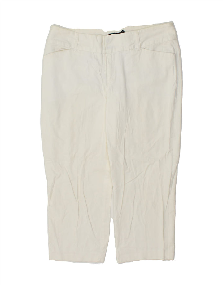 MOSSIMO Womens Straight Capri Trousers US 8 Medium W30 L21 White Cotton Vintage Mossimo and Second-Hand Mossimo from Messina Hembry 