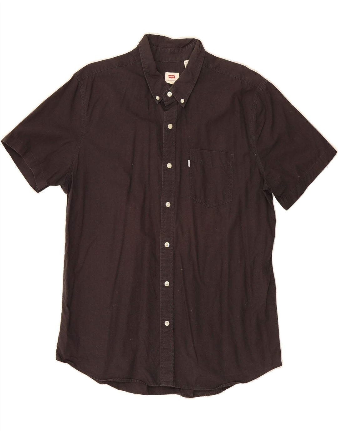 LEVI'S Mens Short Sleeve Shirt XL Grey Cotton Vintage Levi's and Second-Hand Levi's from Messina Hembry 