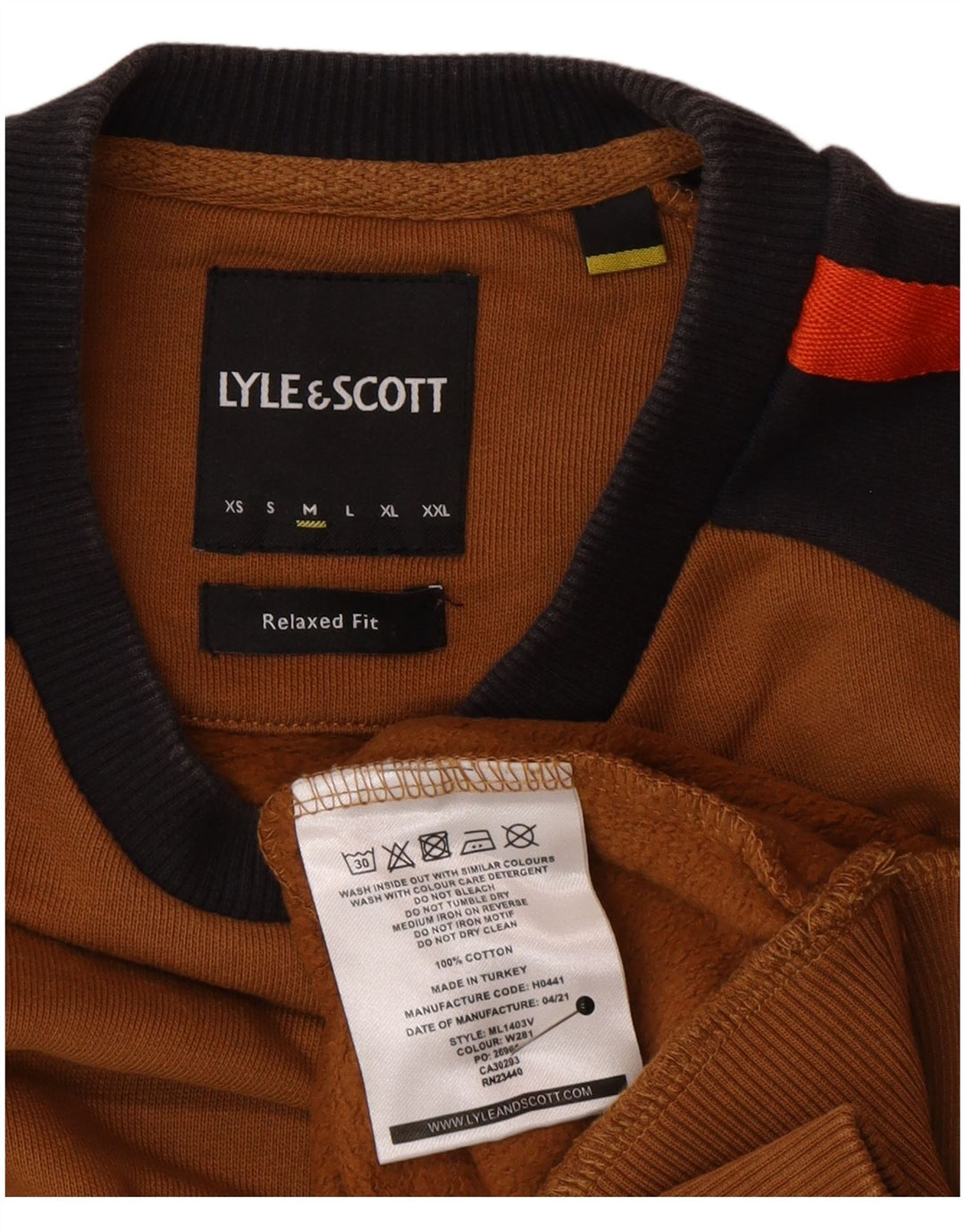 Lyle & Scott Herre sweatshirt Jumper Medium Brun Colourblock Bomuld