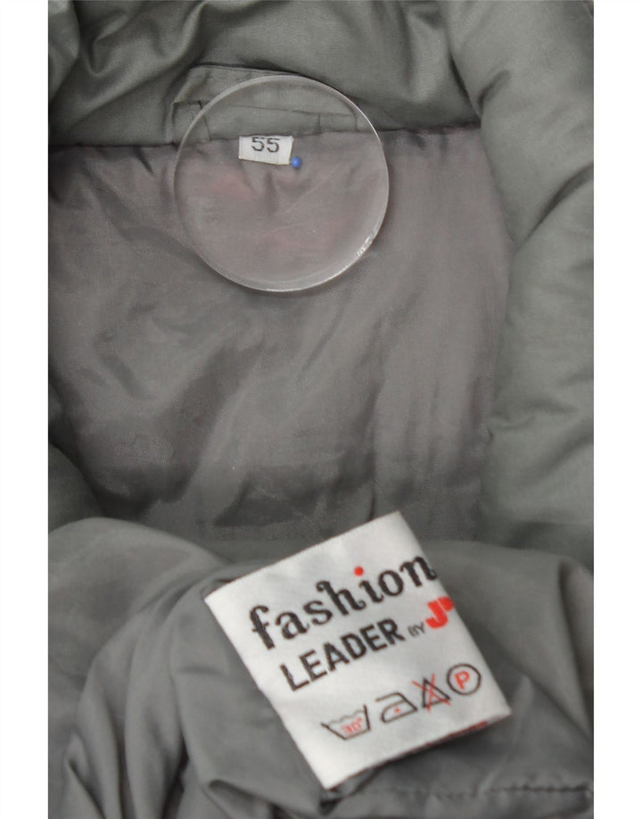 FASHION LEADER Mens Padded Jacket IT 55 2XL Grey Polyester