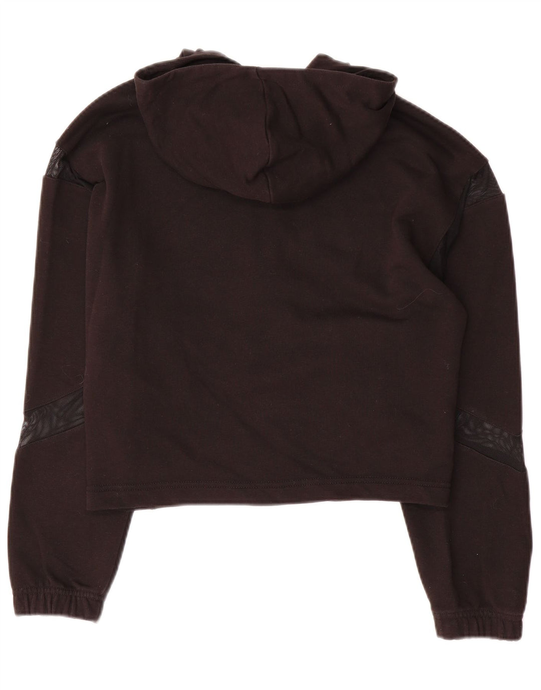 Puma Dame Crop Hættetrøje Sweater UK 14 Medium Sort Polyester