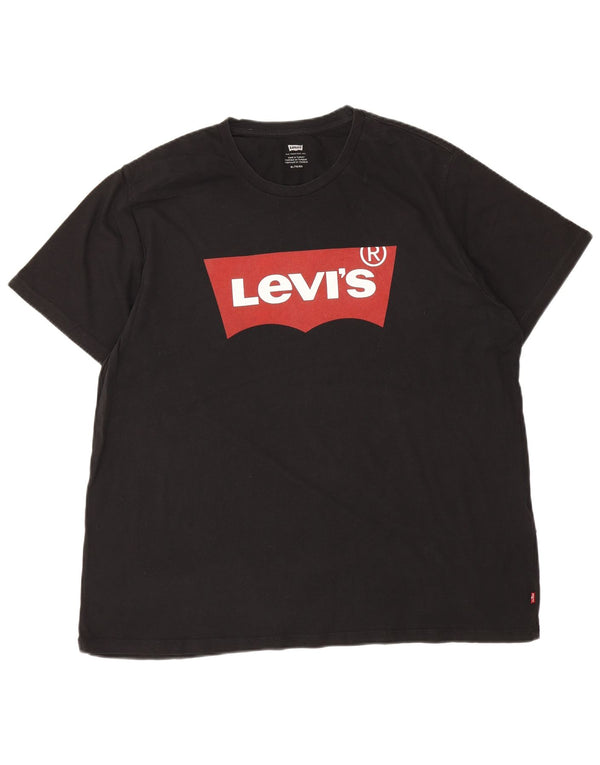 Levi's Herre grafisk T-shirt top 2XL sort bomuldslogo