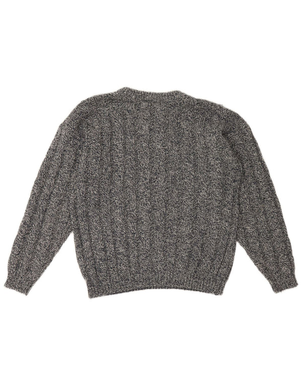 St. Bernard Dame Crew Neck Jumper Sweater UK 14 Large Navy Blue Flecked