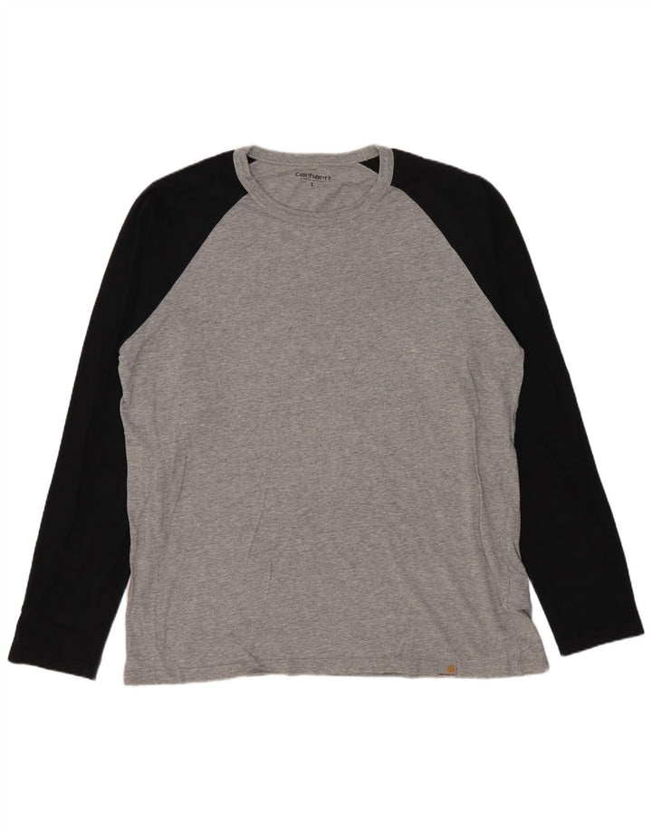 Carhartt Herre Top Langærmet Stor Grå Colourblock Bomuld