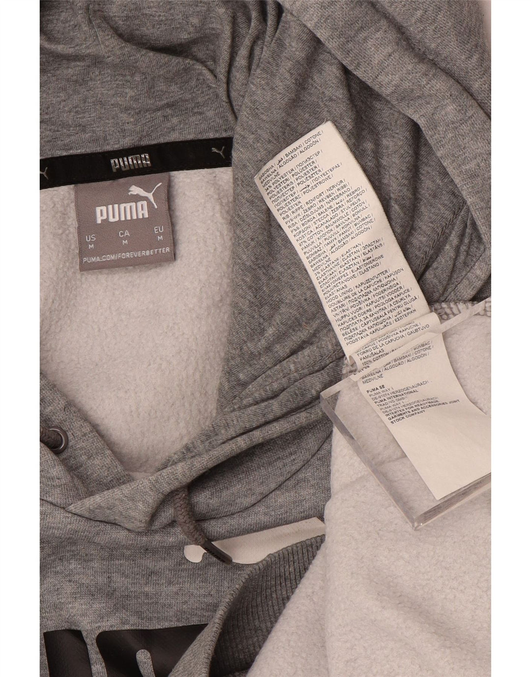 PUMA Grafisk hættetrøje til mænd mellemgrå bomuld