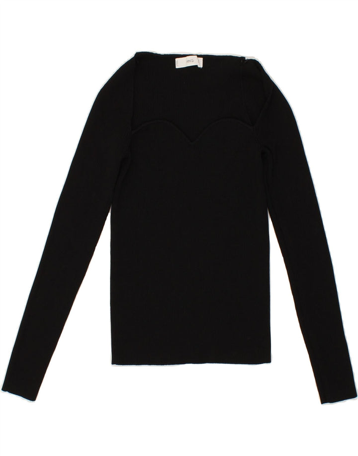 MNG Womens Boat Neck Jumper Sweater UK 8 Small Black Vintage MNG and Second-Hand MNG from Messina Hembry 