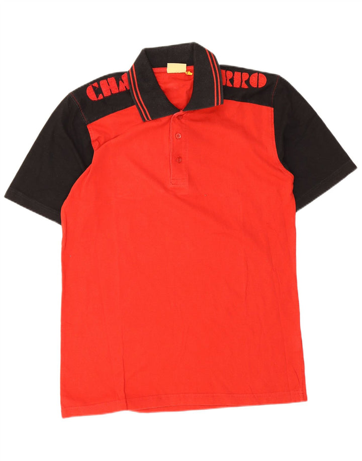 Charro Herre Grafisk Polo Shirt Stor Rød Colourblock Bomuld