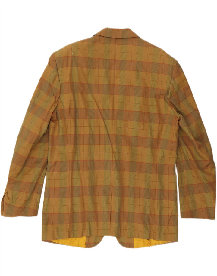 MISSONI Mens 2 Button Blazer Jacket IT 54 2XL Khaki Check Viscose Vintage Missoni and Second-Hand Missoni from Messina Hembry 