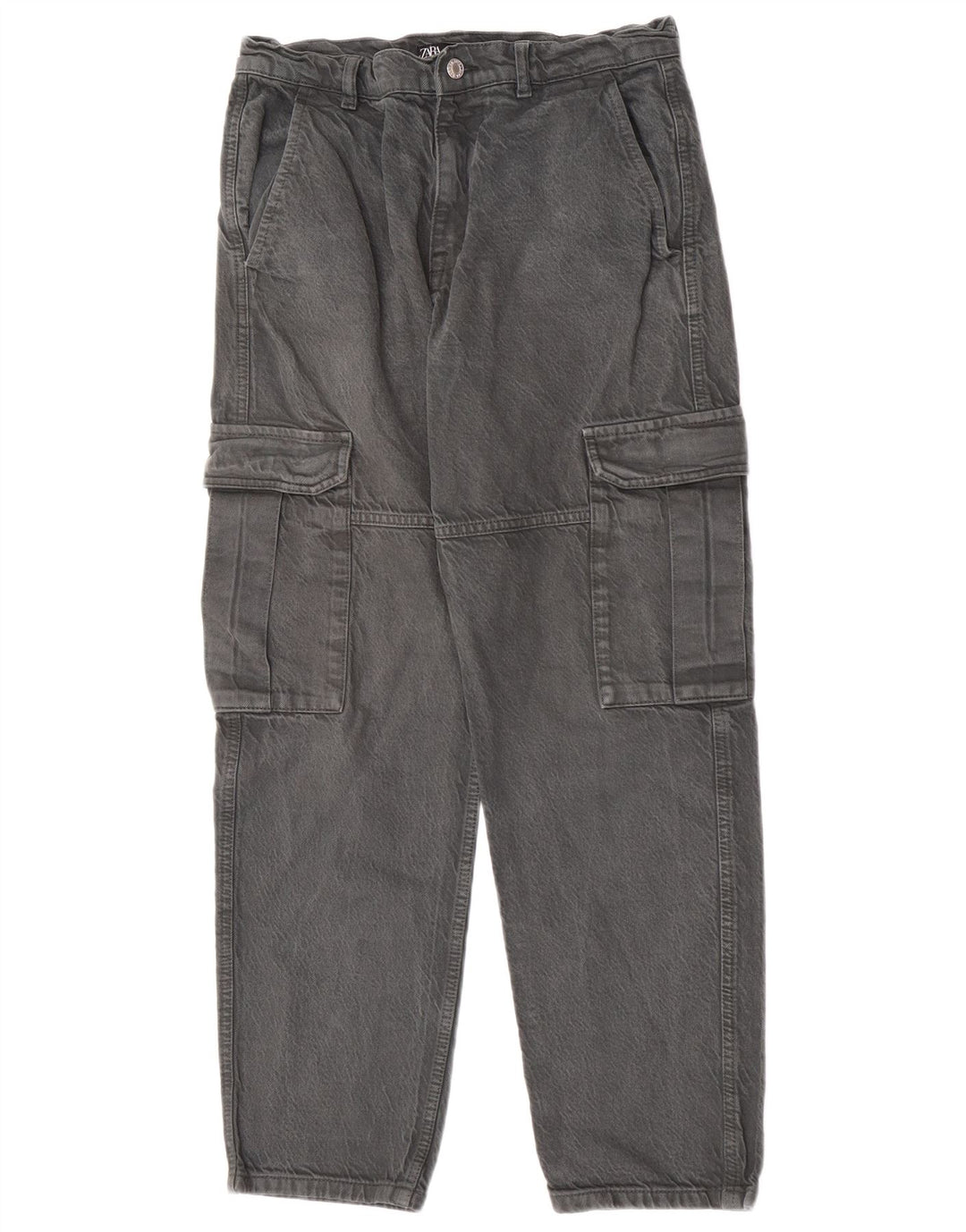 Zara Herre Cargo Loose Jeans EU 38 Small W30 L29 Grå