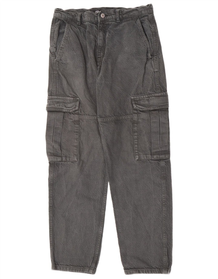 Zara Herre Cargo Loose Jeans EU 38 Small W30 L29 Grå