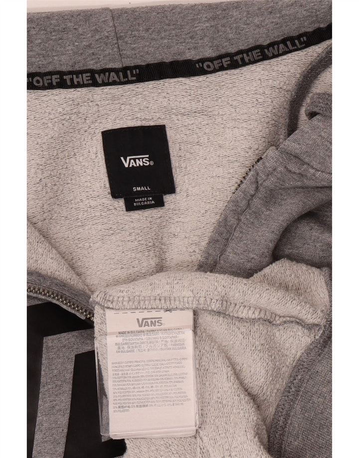 Vans Herre grafisk hættetrøje med lynlås lille grå bomuld