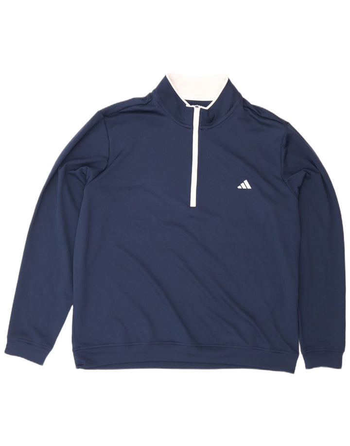 Adidas Sweatshirt med lynlås til mænd XL marineblå polyester