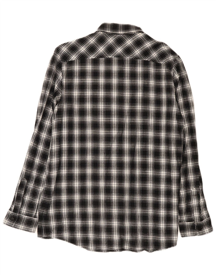 Carrera Dame Flanell Shirt UK 14 Medium Sort Plaid Bomuld
