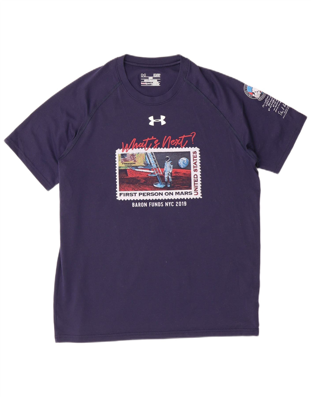 UNDER ARMOUR Herre løs grafisk T-shirt top lille marineblå polyester