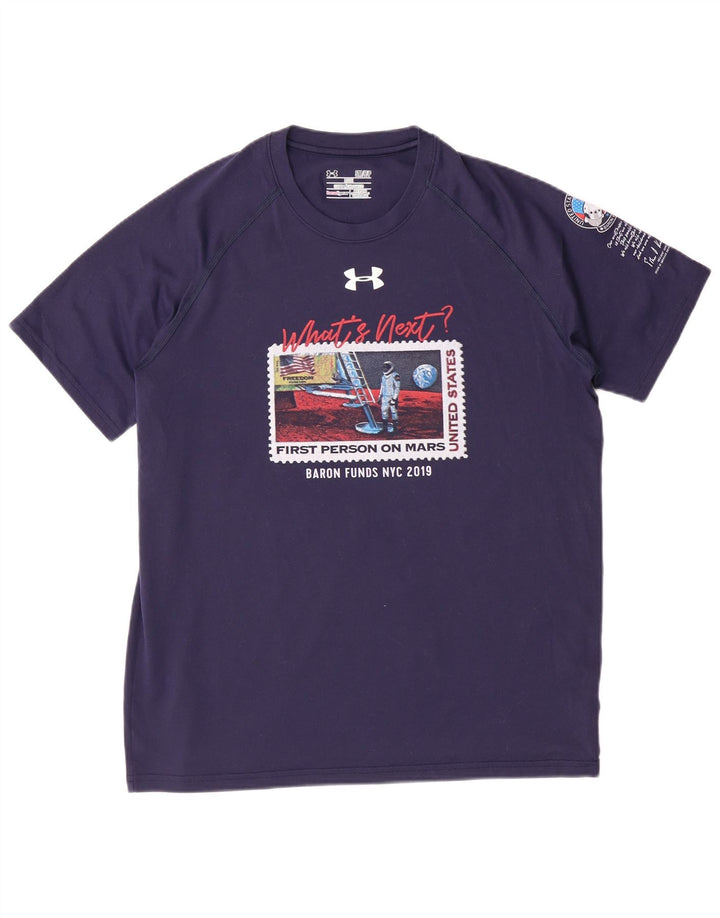 UNDER ARMOUR Herre løs grafisk T-shirt top lille marineblå polyester