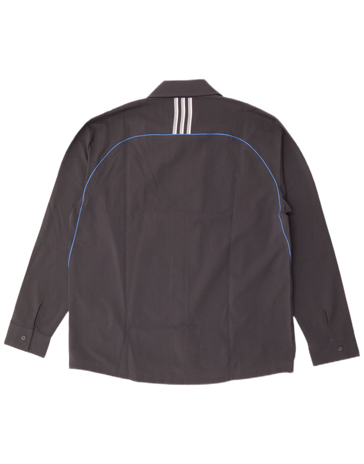 Adidas Herre grafisk skjorte UK 44/46 Large Navy Blue Polyester