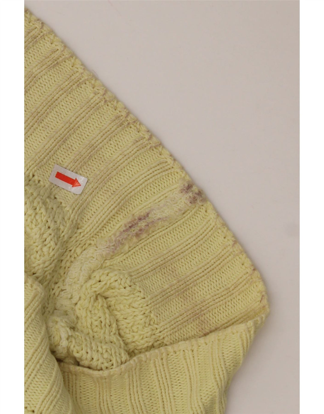 BENETTON Dame sweater med rund hals IT 50 XL Gul bomuld