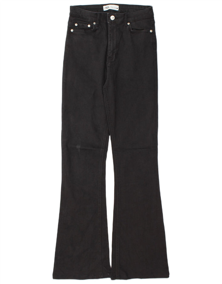Zara Dame Flared Jeans EU 38 Small W28 L31 Grå Bomuld