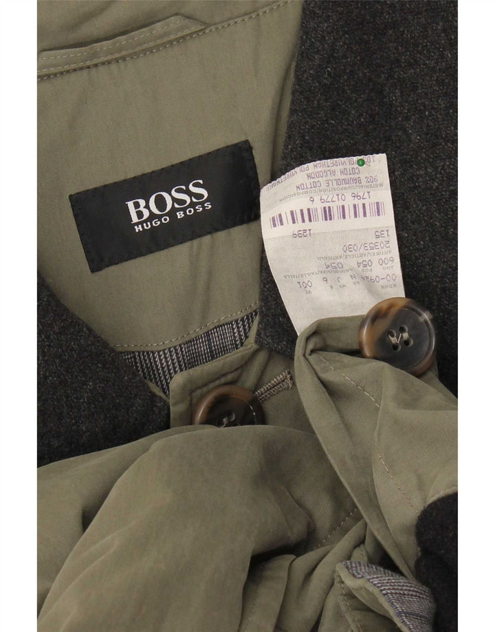 Hugo Boss Dame Overfrakke EU 54 2XL Khaki Bomuld