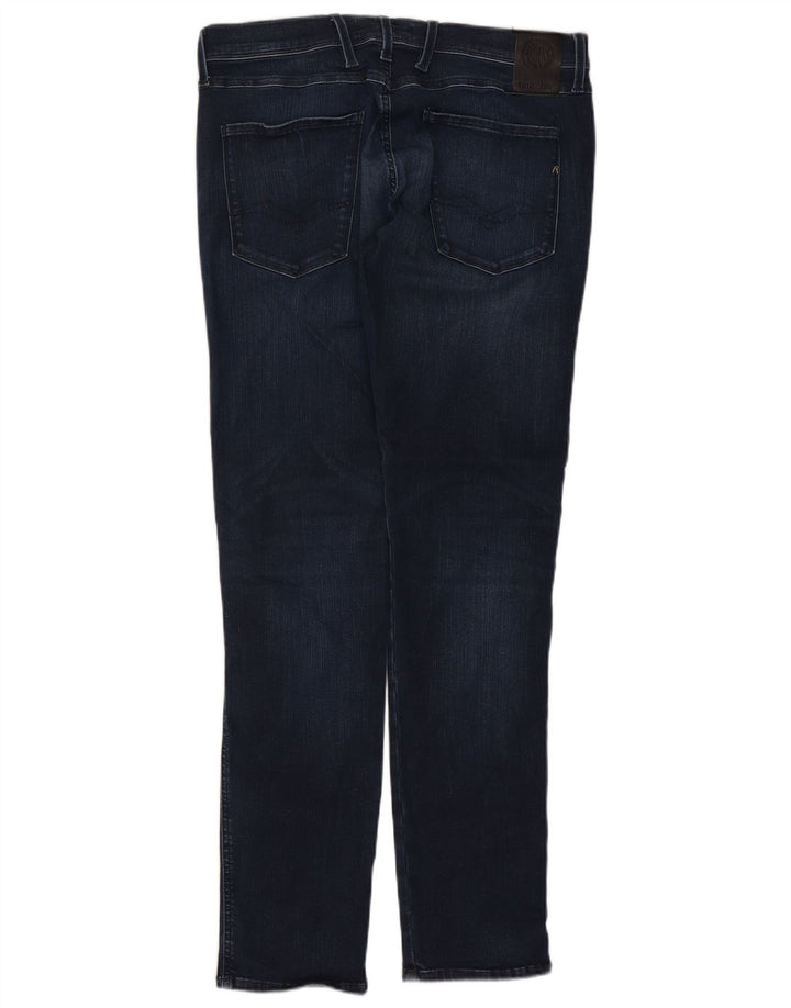 REPLAY Womens Flex Slim Jeans W36 L34 Marineblå Bomuld