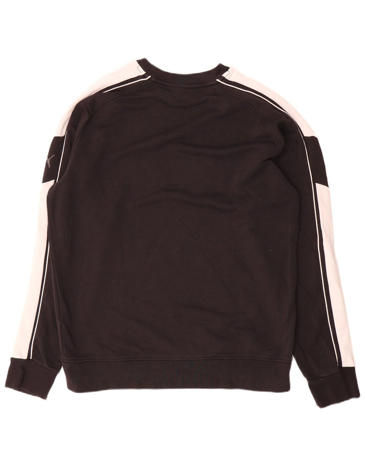 Puma Herre Grafisk Sweatshirt Jumper Stor Sort Colourblock Bomuld