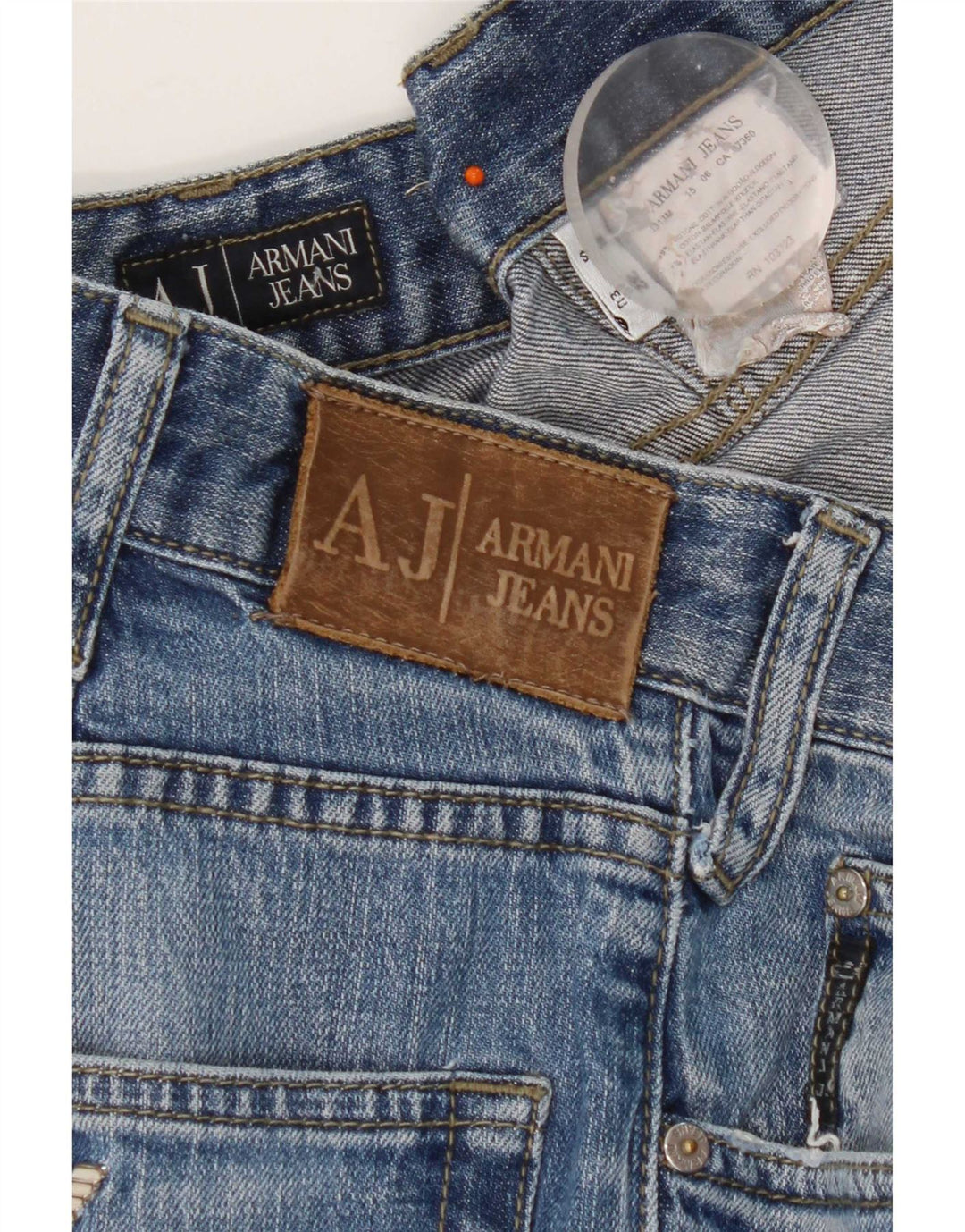 Armani Straight Jeans til mænd W32 L31 Blå Bomuld