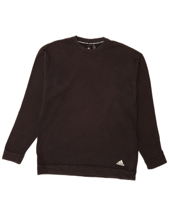 ADIDAS Sweatshirt til mænd, stor sort bomuld