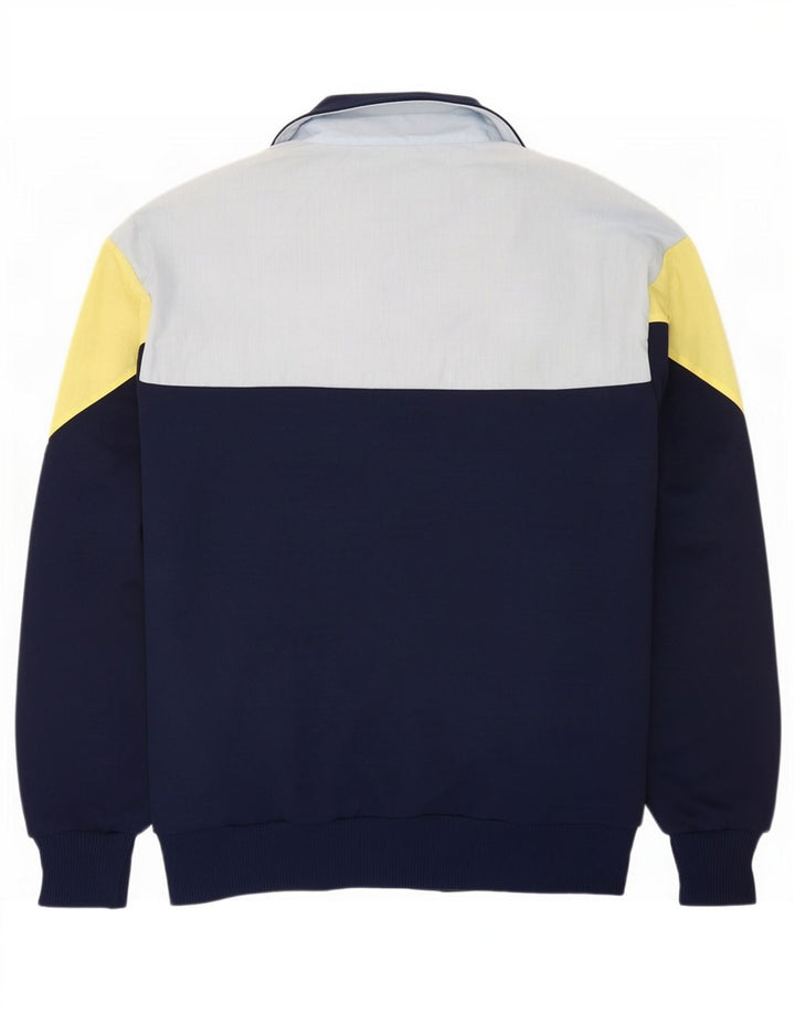 Vintage træningsdragt til mænd, topjakke IT 54 XL marineblå farveblok