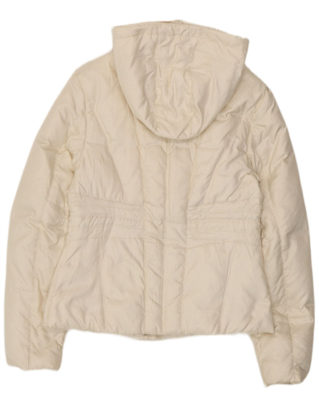 Fila Dame Hætte Polstret Jakke UK 14 Stor Hvid Polyester