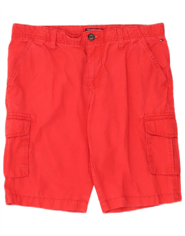 Tommy Hilfiger Boys Cargo Shorts 15-16 år W32 Rød Bomuld