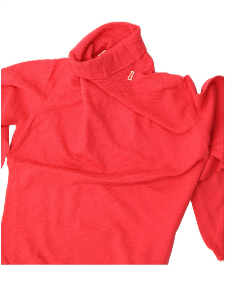 BENETTON Womens Roll Neck Jumper Sweater UK 12 Medium Red Wool Vintage Benetton and Second-Hand Benetton from Messina Hembry 