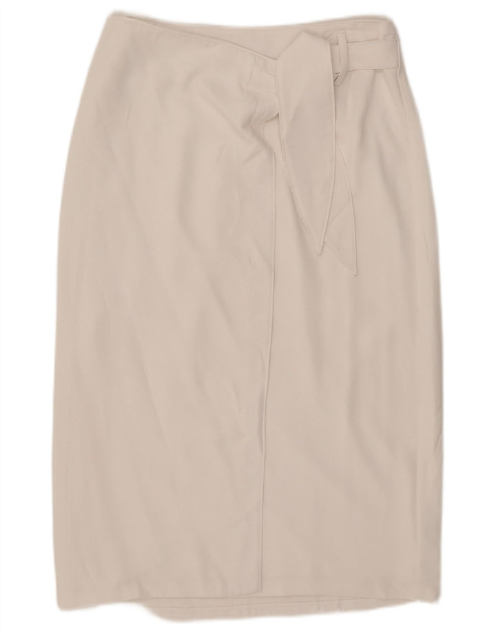 MARKS & SPENCER Lige nederdel til kvinder UK 12 Medium W30 Hvid polyester