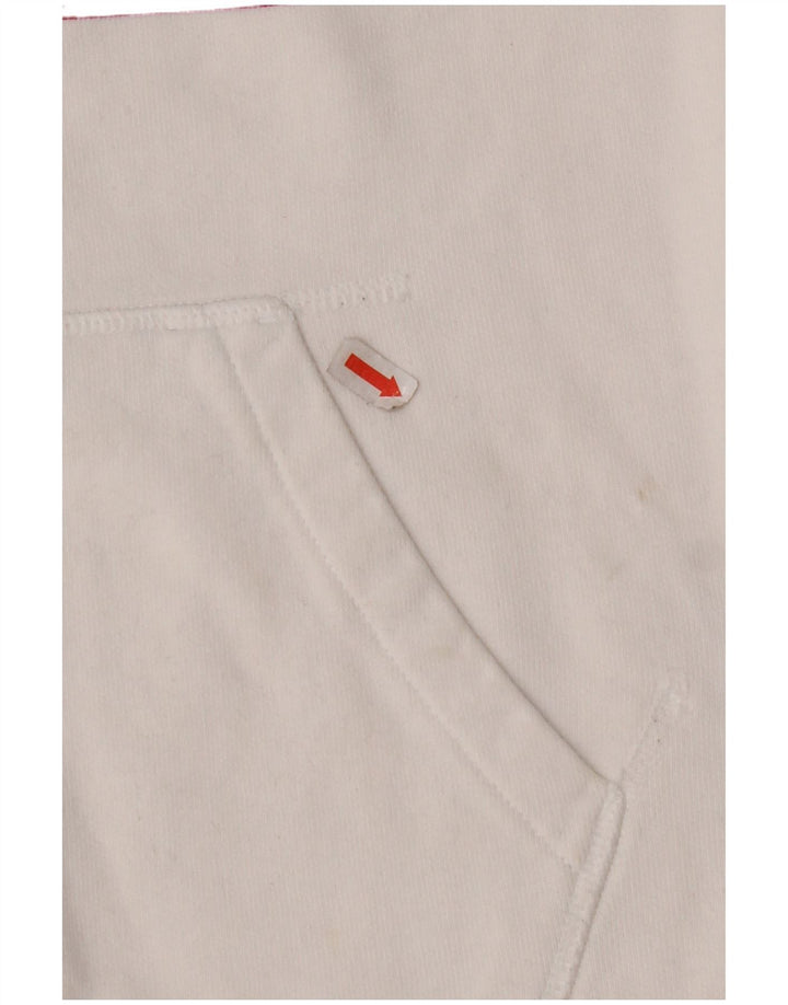 LEVI'S Grafisk hættetrøje til kvinder UK 14 Medium hvid bomuld