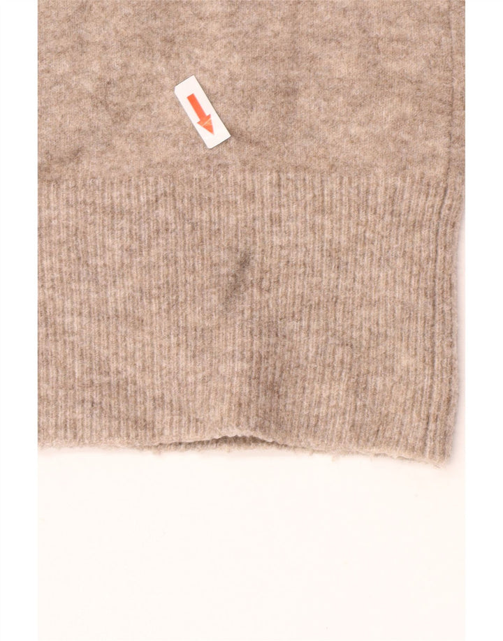 Zara Dame Oversized V-hals sweater UK 10 Small Brown Flecked