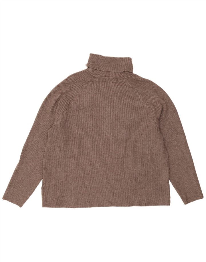 MARKS & SPENCER Womens Roll Neck Jumper Sweater UK 18 XL Brown Viscose