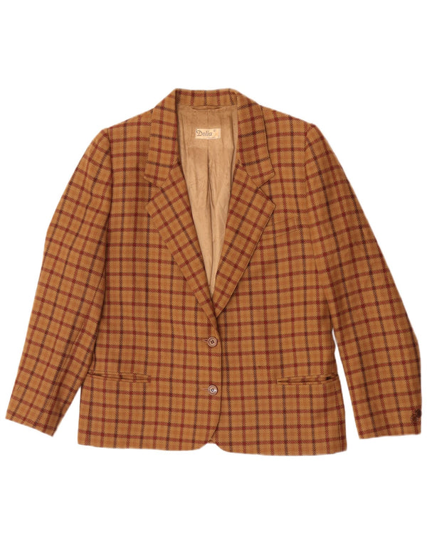 Delia Womens 2 Button Blazer Jacket IT 42 Medium Brown Check