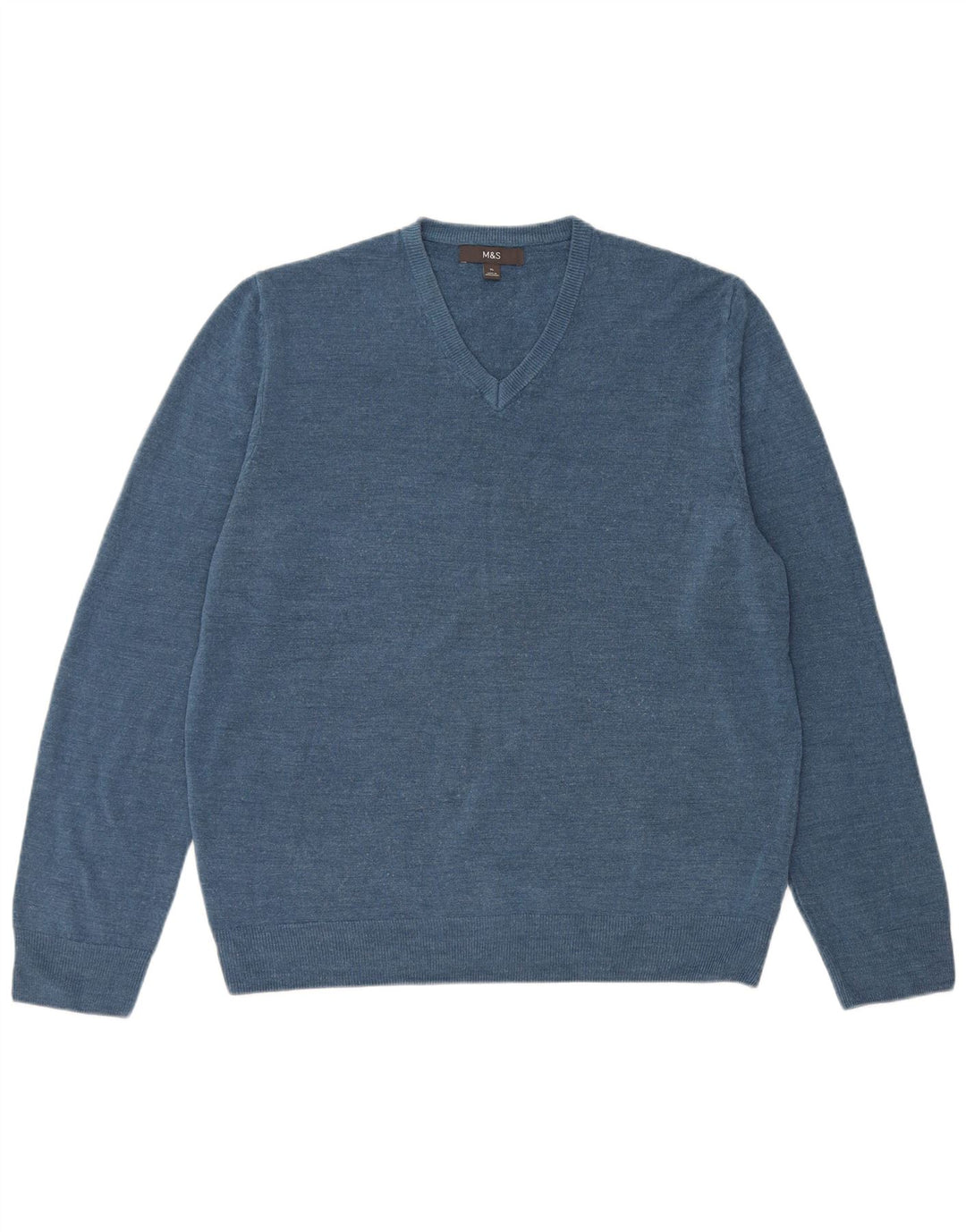 Marks & Spencer Herre V-hals sweater XL Blå Akryl