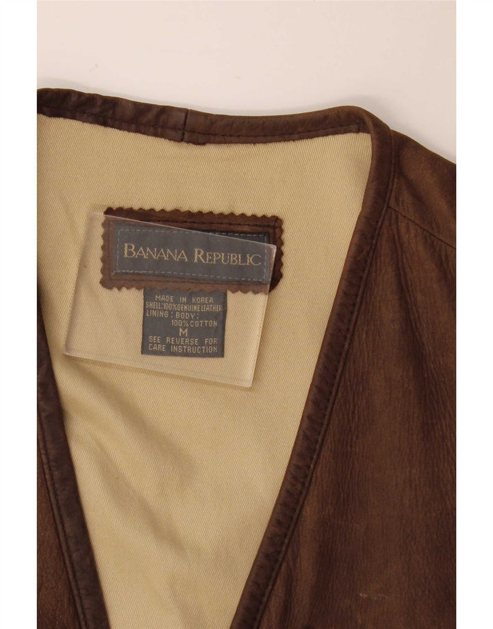 Banana Republic Herre Læder Gilet UK 38 Medium Brun
