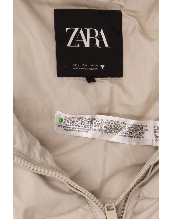 Zara hættejakke til kvinder UK 16 Stor hvid polyester