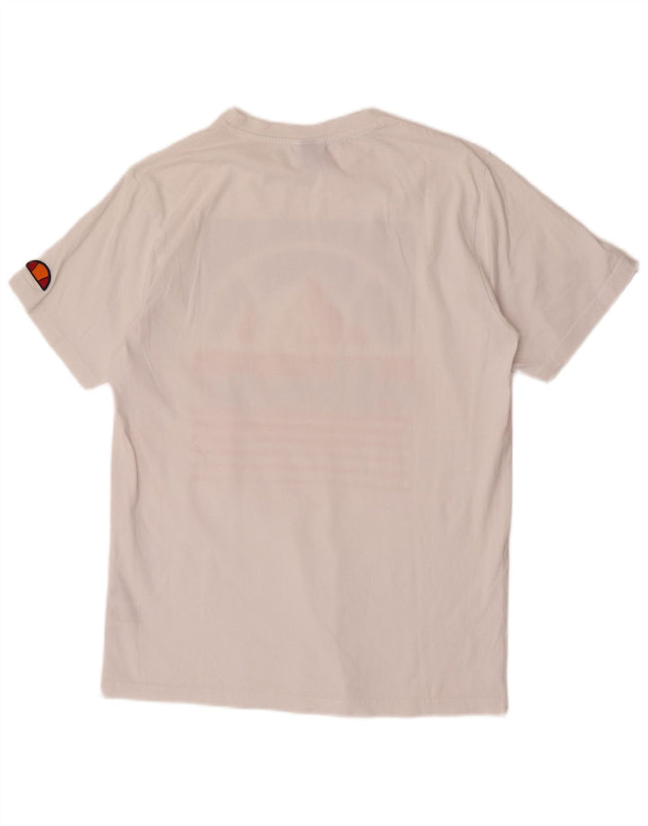 Ellesse Herre Grafisk T-Shirt Top Lille Hvid Bomuld